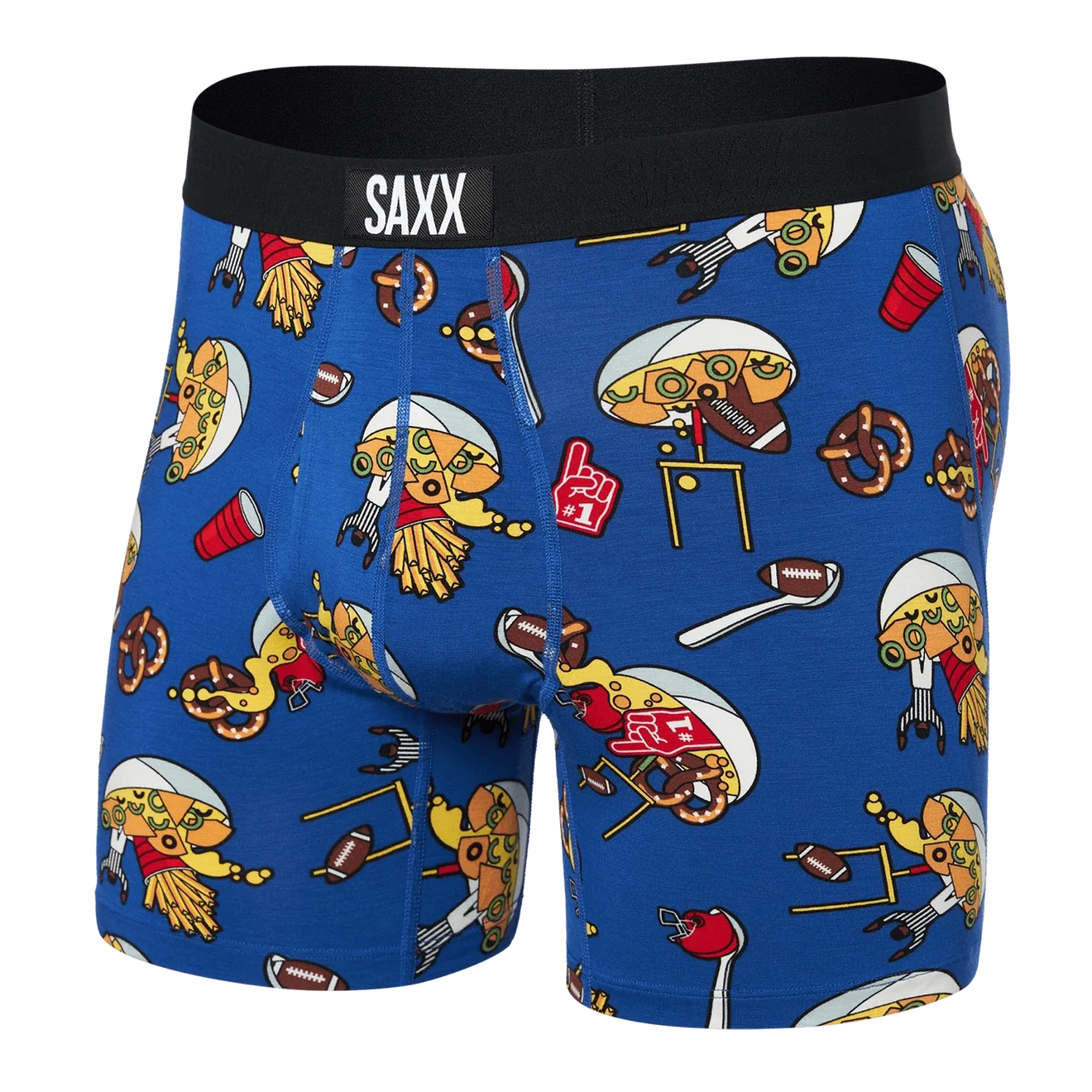 'SAXX Ultra Boxer Brief' with 'Colbalt Souper Bowl' print