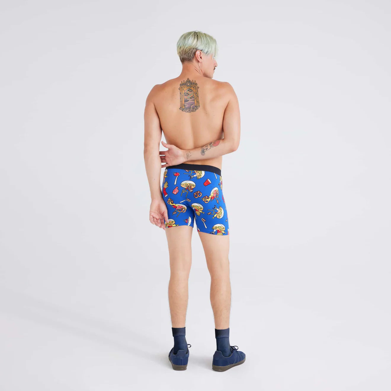 'SAXX Ultra Boxer Brief' with 'Colbalt Souper Bowl' print
