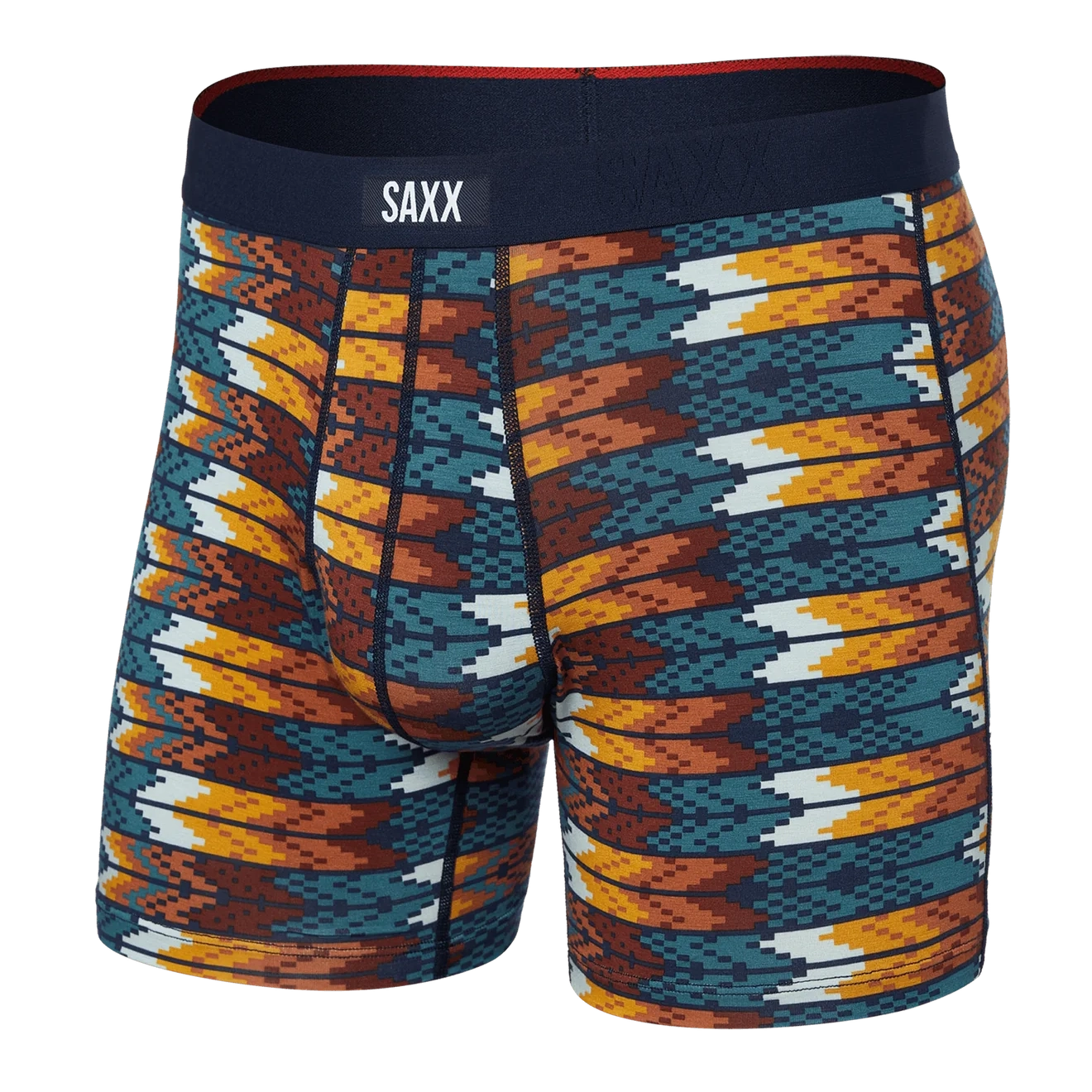 'SAXX Vibe Xtra Boxer Brief' with 'Arrowhead' print