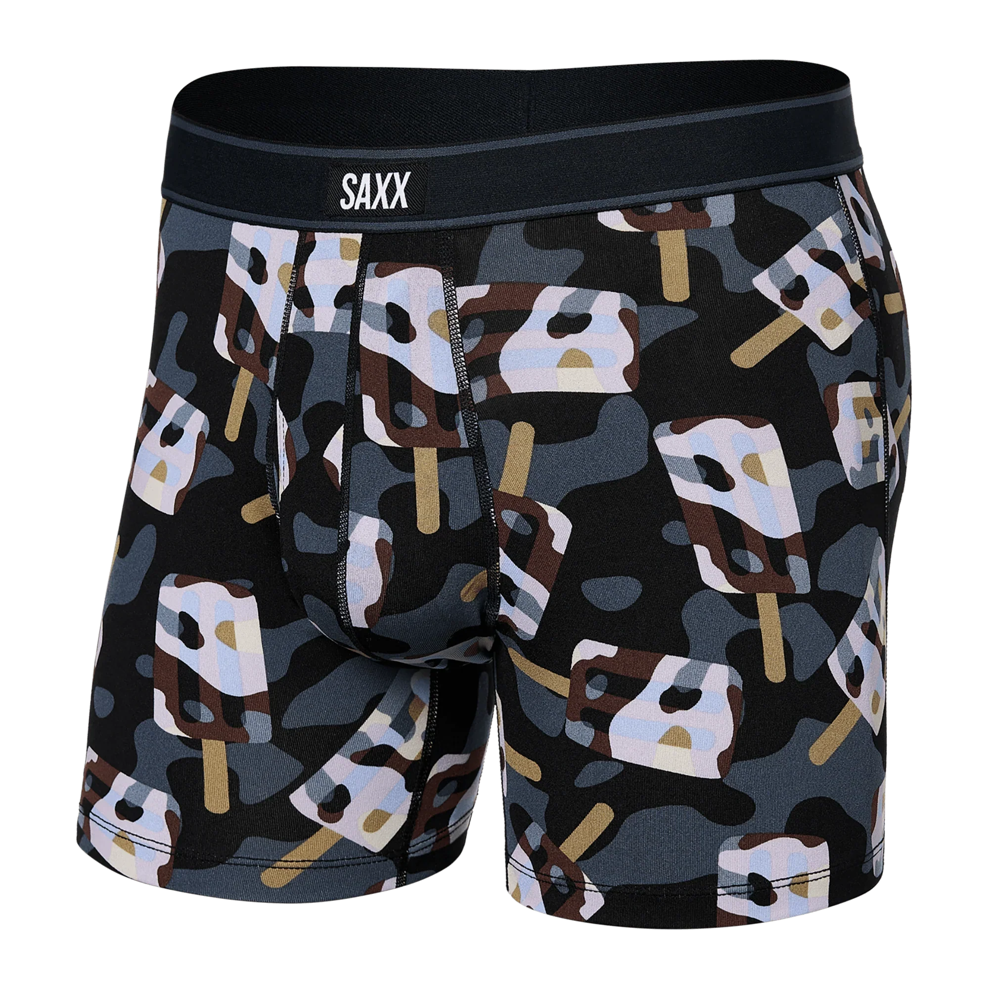 'SAXX Daytripper Boxer Brief - Camo Coolers' in 'Black' colour