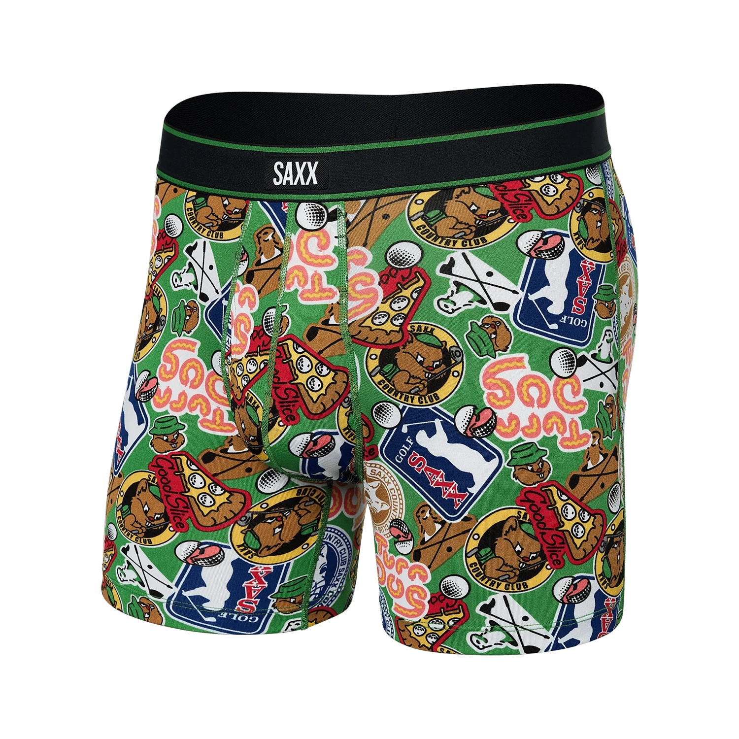 'Saxx Daytripper Boxer Brief - Gopher it' in 'Green' colour