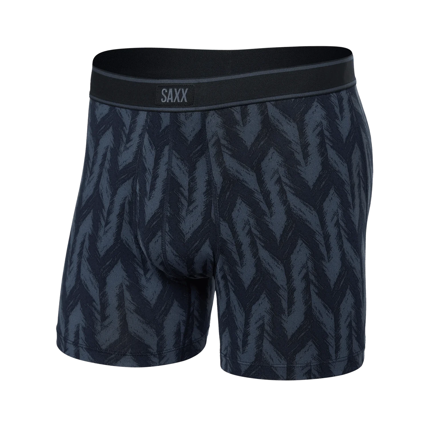 'Saxx Daytripper Boxer Brief - IKAT Chevron' in 'Deep Navy' colour
