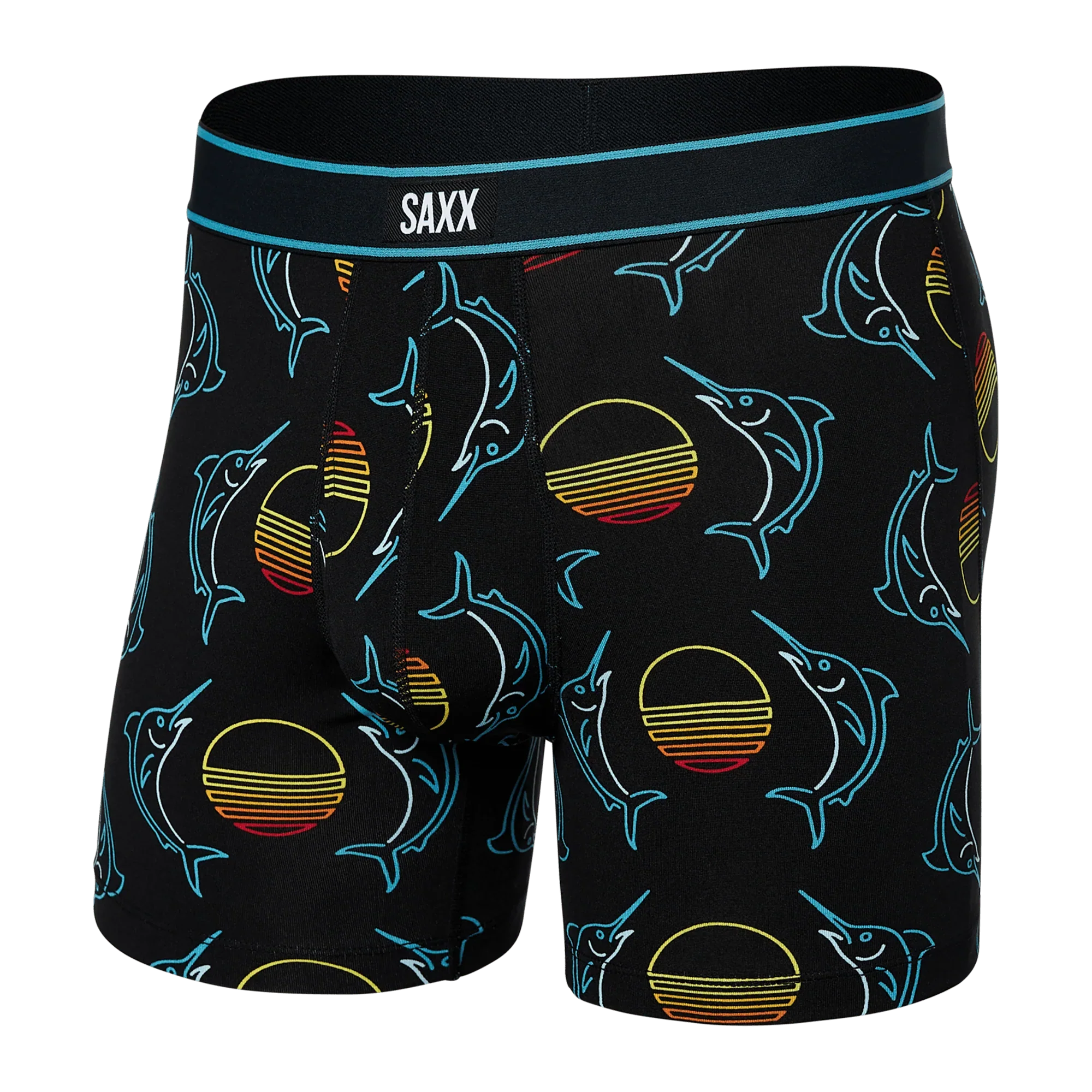 'SAXX Daytripper Boxer Brief - Sunset Cres' in 'Black' colour