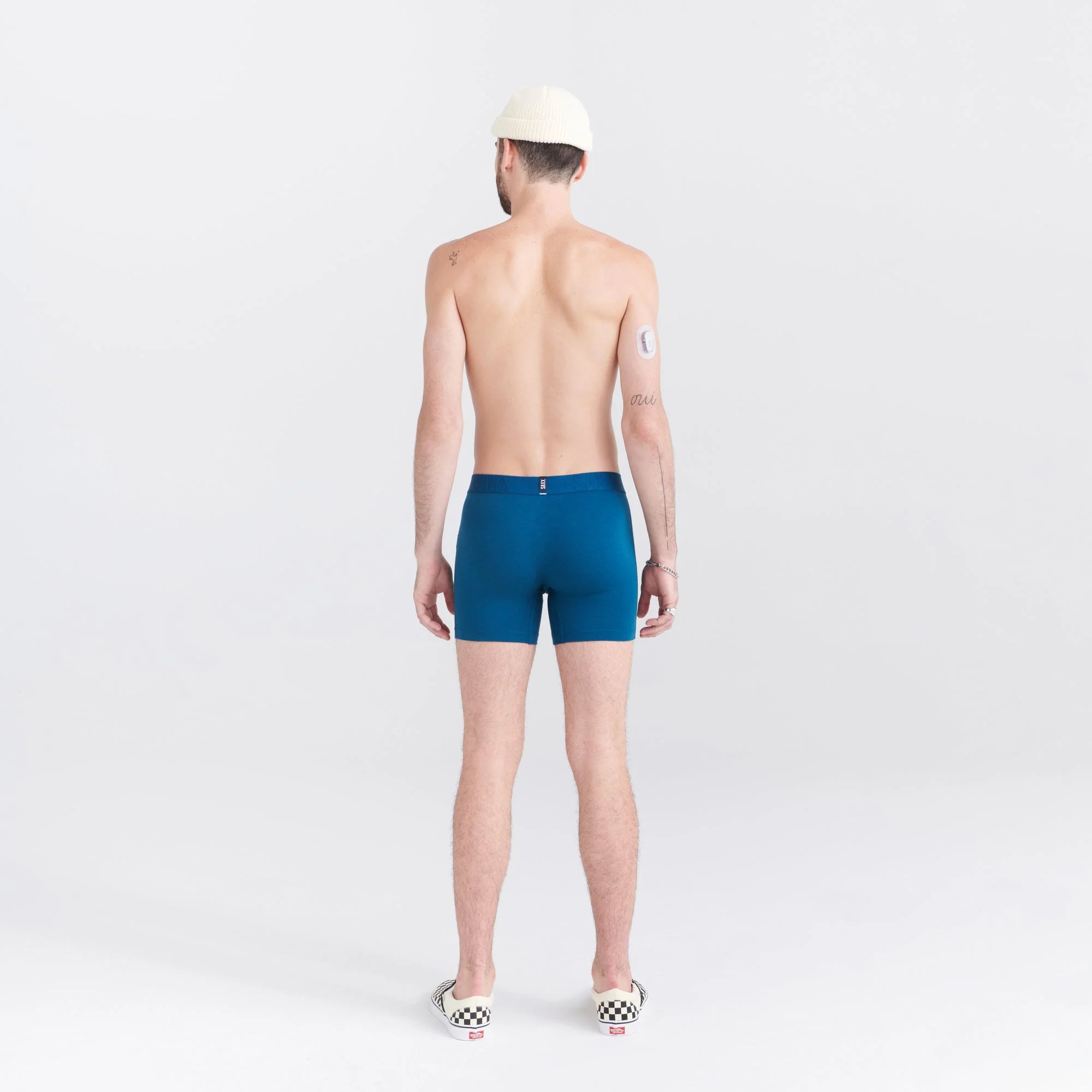 'SAXX Droptemp Cooling Cotton Boxer Brief - Deep Ocean' in 'Blue' colour