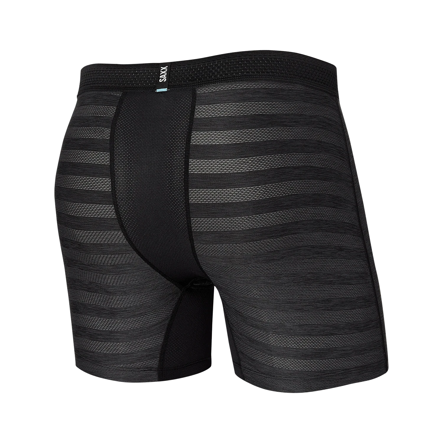 'SAXX Droptemp Cooling Mesh Boxer Brief - Black Heather' in 'Black Heather' colour