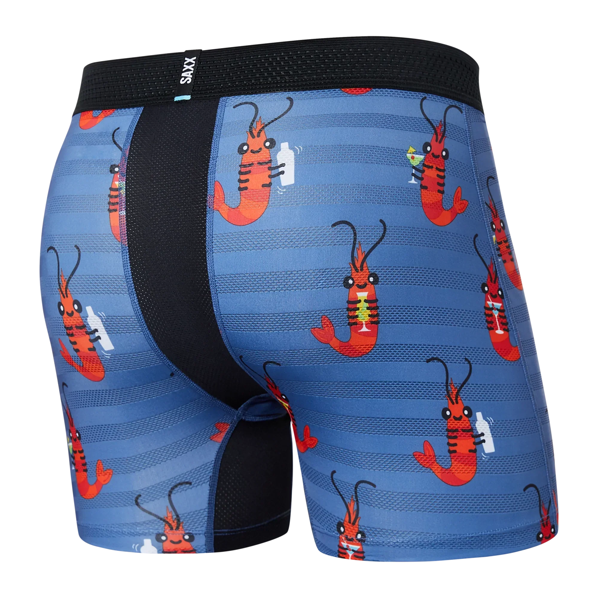 'SAXX Droptemp Cooling Mesh Boxer Brief - Shrimp Cocktail' in 'Navy' colour