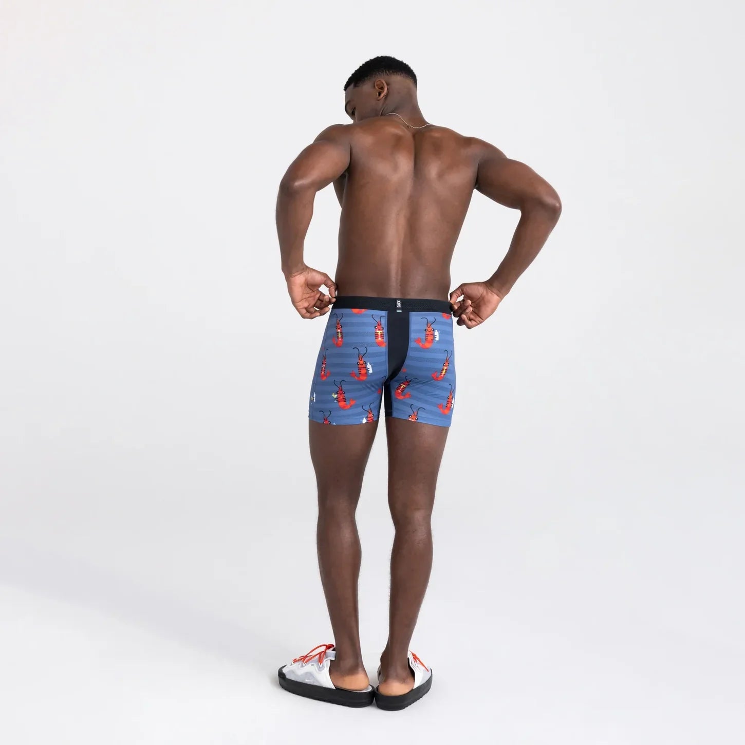 'SAXX Droptemp Cooling Mesh Boxer Brief - Shrimp Cocktail' in 'Navy' colour