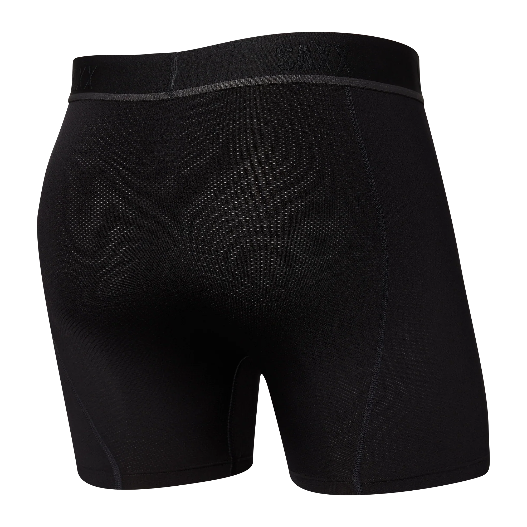'SAXX Kinetic Light Compression Mesh Boxer Brief - Blackout' in 'Blackout' colour