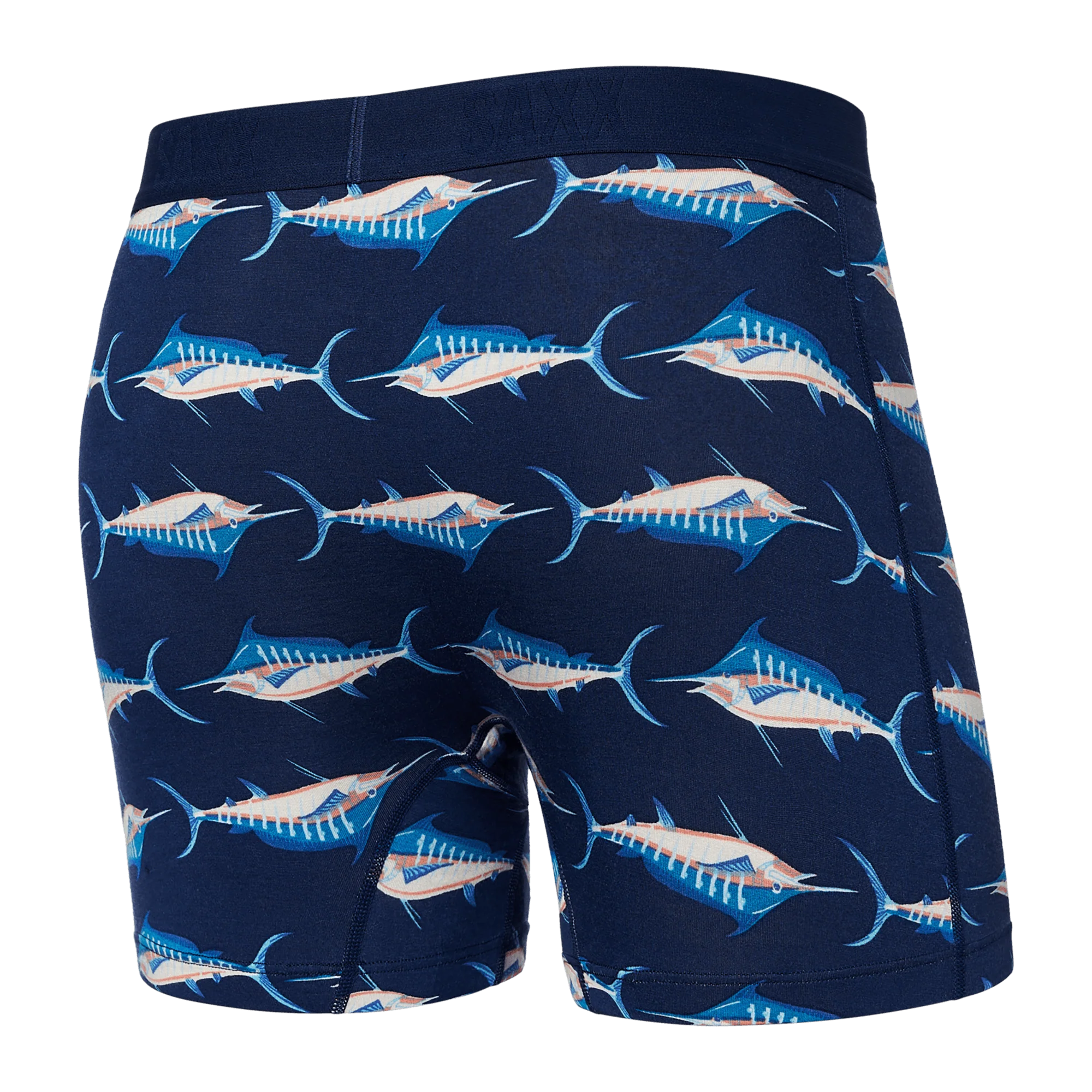 'SAXX Vibe Super Soft Boxer Brief - Marlin Matrix' in 'Midnight' colour