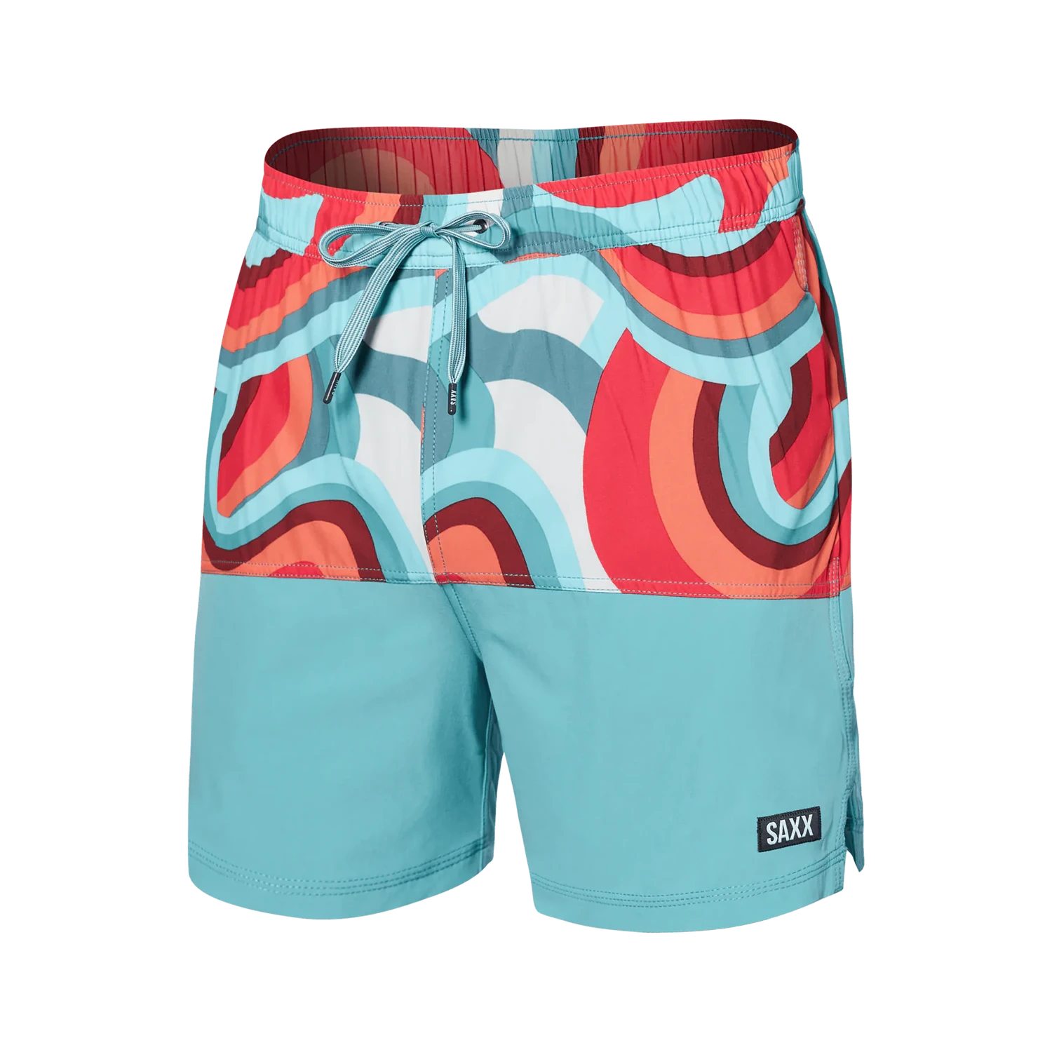 'Saxx Oh Buoy 2N1 Volley 5” Swim Short - Giant Wave' in 'Sea Form' Colour