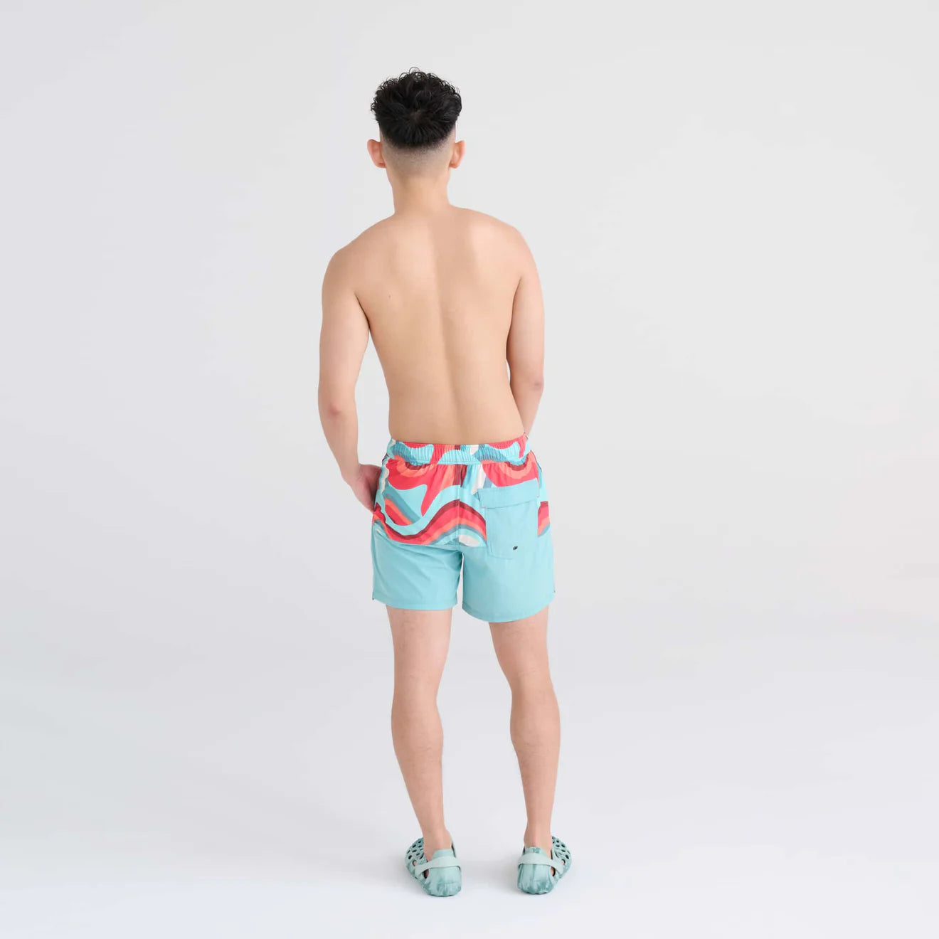 'Saxx Oh Buoy 2N1 Volley 5” Swim Short - Giant Wave' in 'Sea Form' Colour
