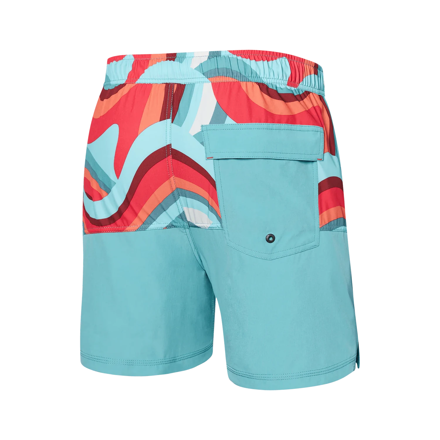 'Saxx Oh Buoy 2N1 Volley 5” Swim Short - Giant Wave' in 'Sea Form' Colour