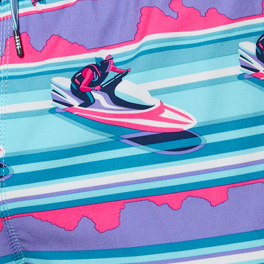 'SAXX Oh Buoy 5" Swim Shorts' in 'Jetski Stripe' colour