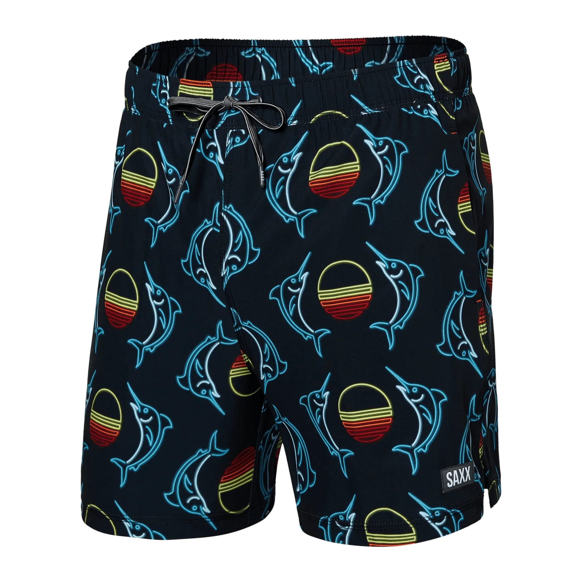 'SAXX Oh Buoy 5" Swim Shorts' in 'Sunset Crest' colour