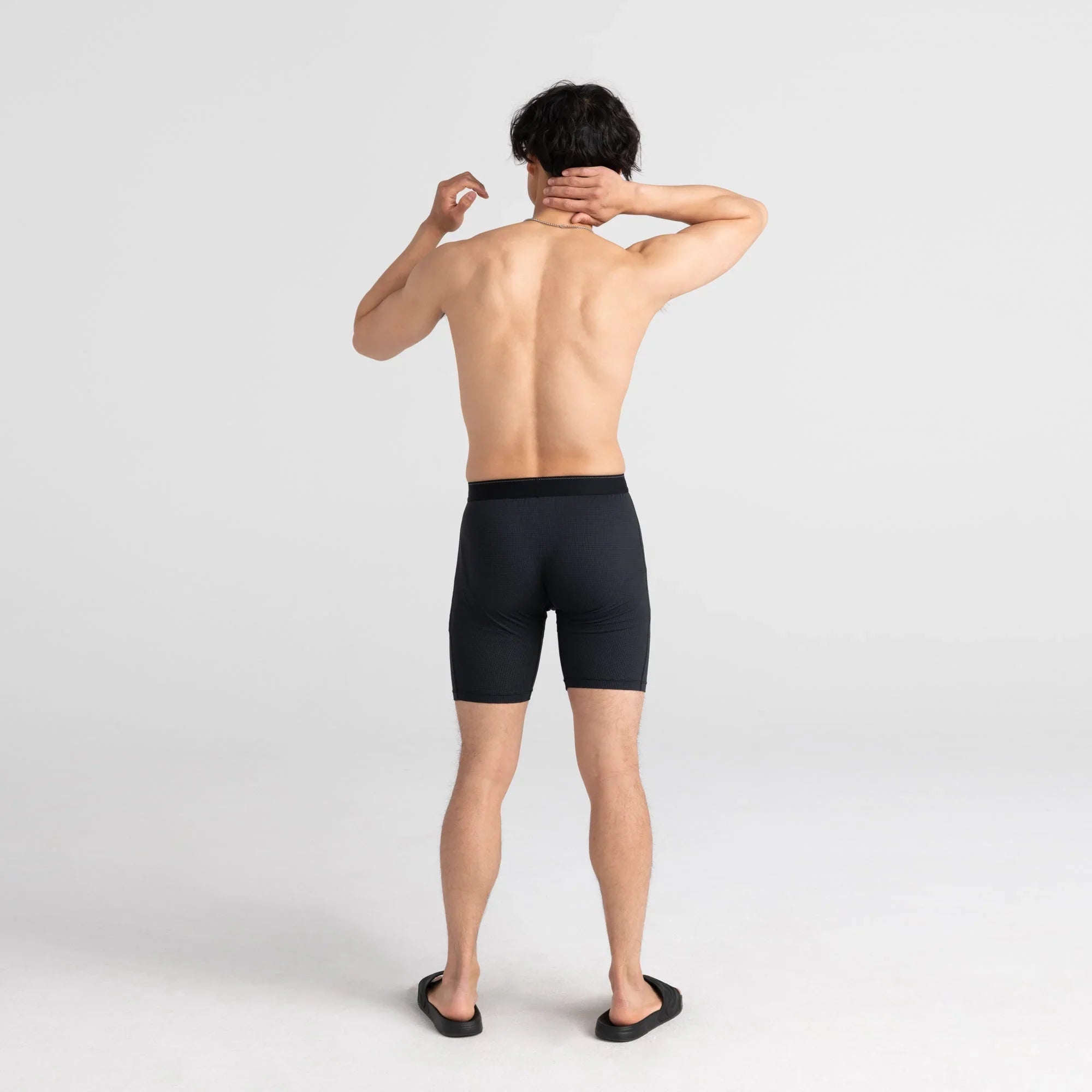 'SAXX Quest Quick Dry Mesh Long Leg - Black II' in 'Black' colour