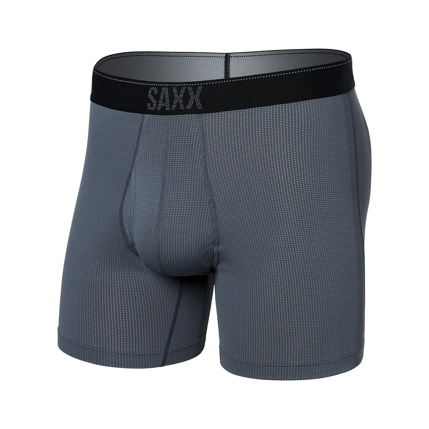 'Saxx Quest Quick Dry Mesh Boxer Brief - Turbulence' in 'Grey' colour