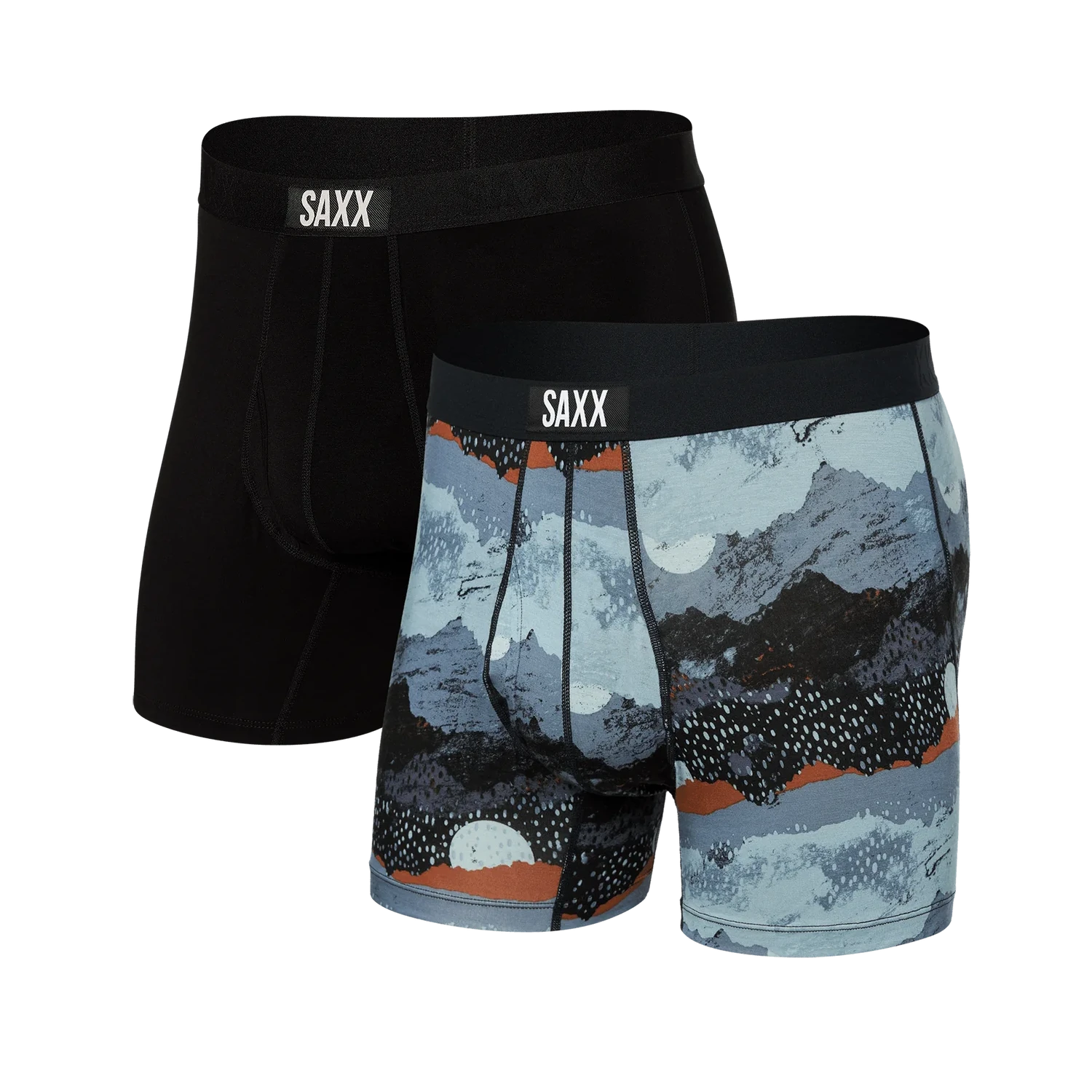 'Saxx Ultra Boxer Briefs' in 'Peak Winter' and 'Black' colours