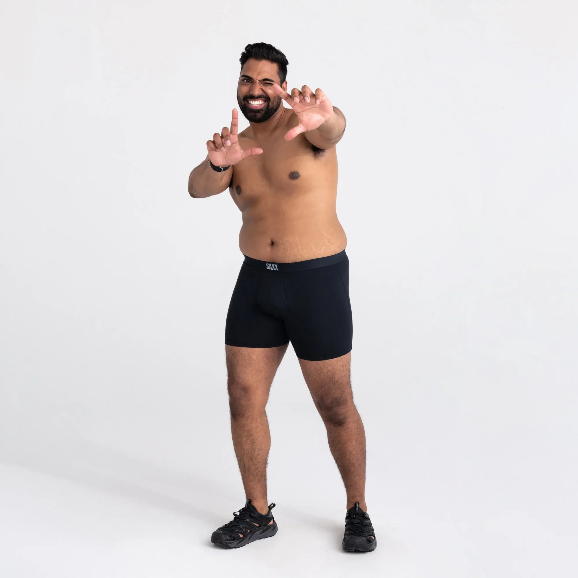 'SAXX Ultra Super Soft Boxer Brief - Black' in 'Black' colour