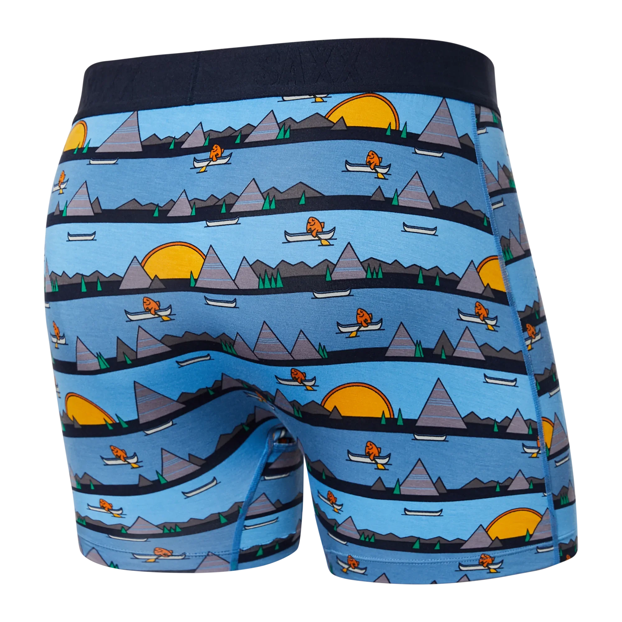 'SAXX Ultra Super Soft Boxer Brief - Lazy River' in 'Blue' colour
