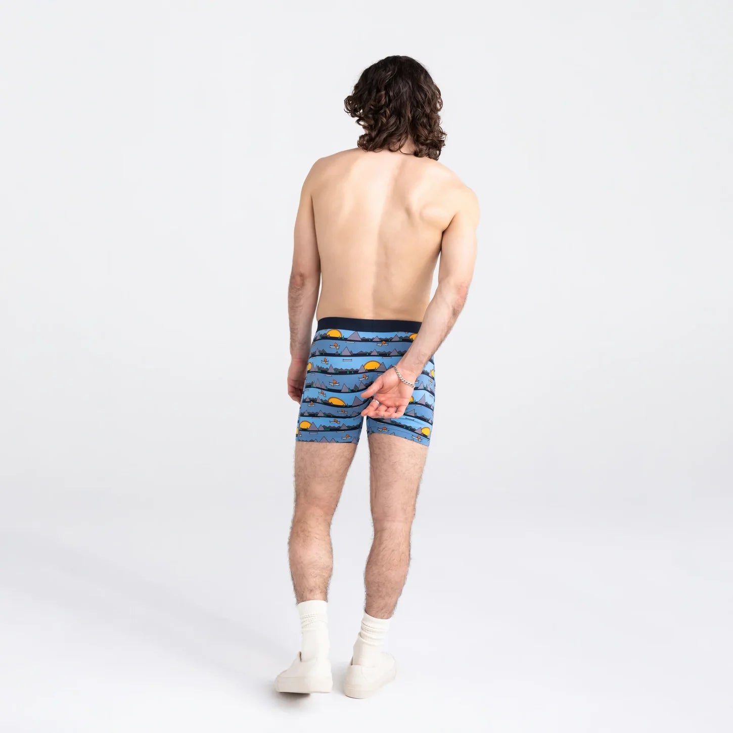 'SAXX Ultra Super Soft Boxer Brief - Lazy River' in 'Blue' colour