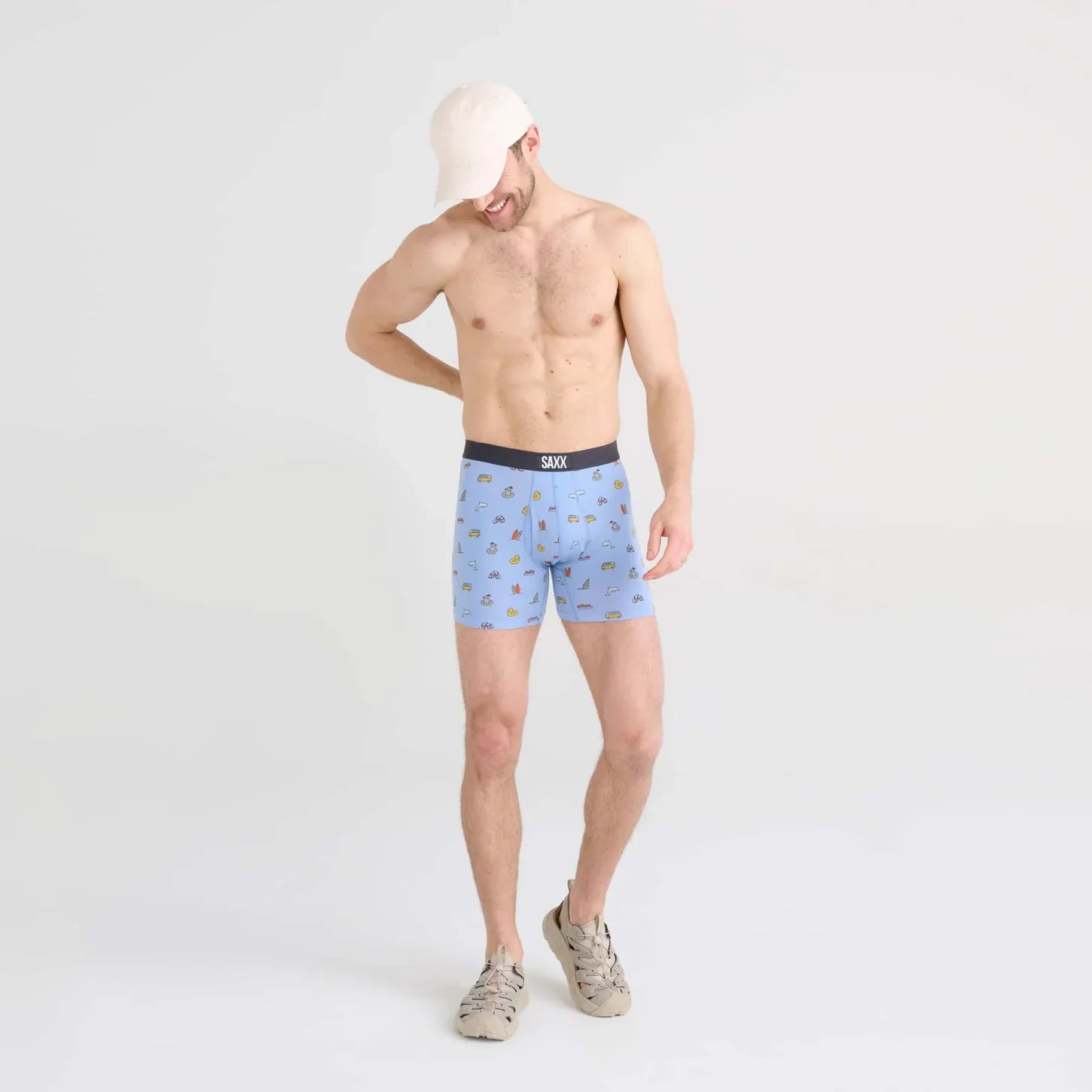 'SAXX Ultra Super Soft Boxer Brief - Summer Transport' in 'Bel Air' colour