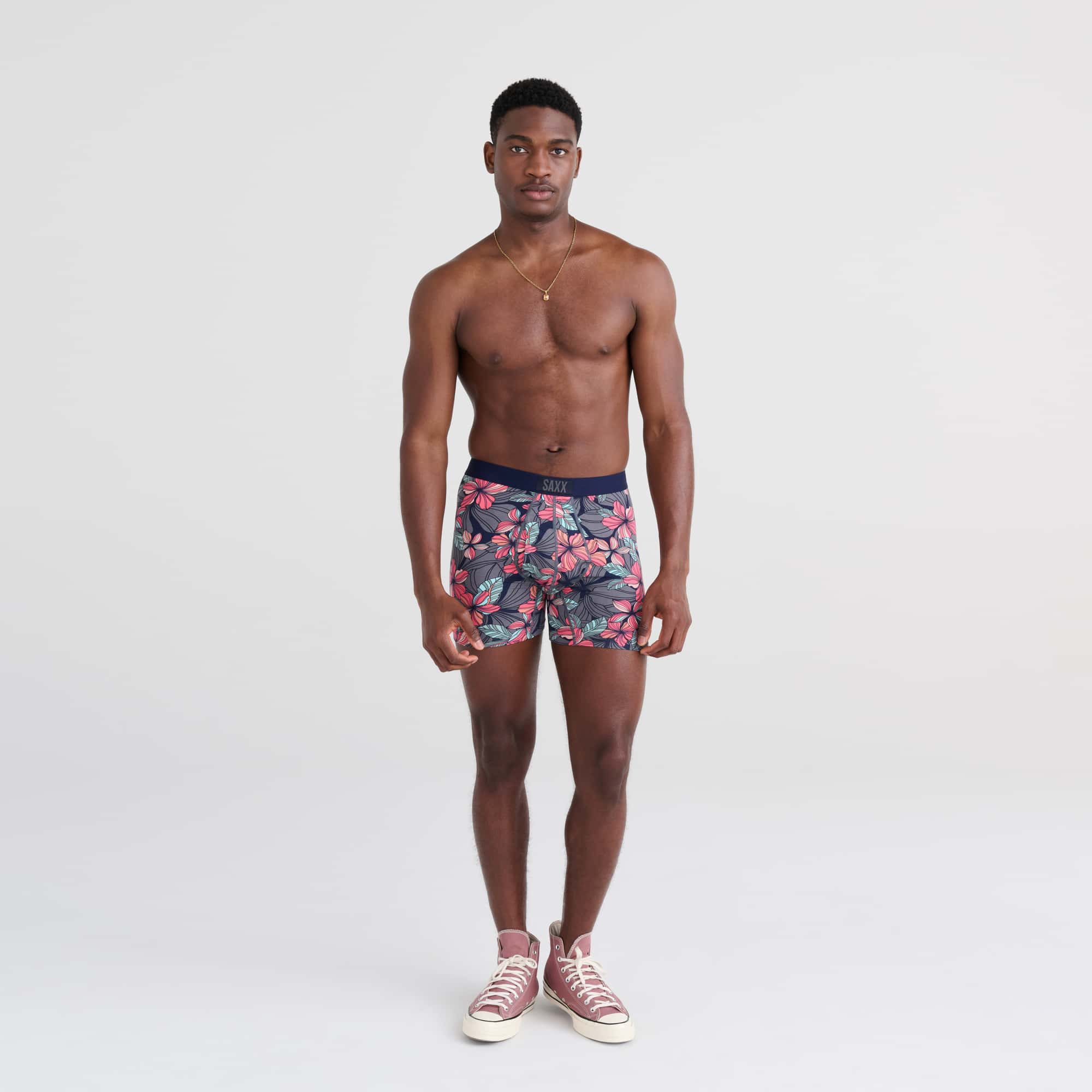 'SAXX Ultra Super Soft Boxer Brief - Deep Jungle' in 'Maritime' colour