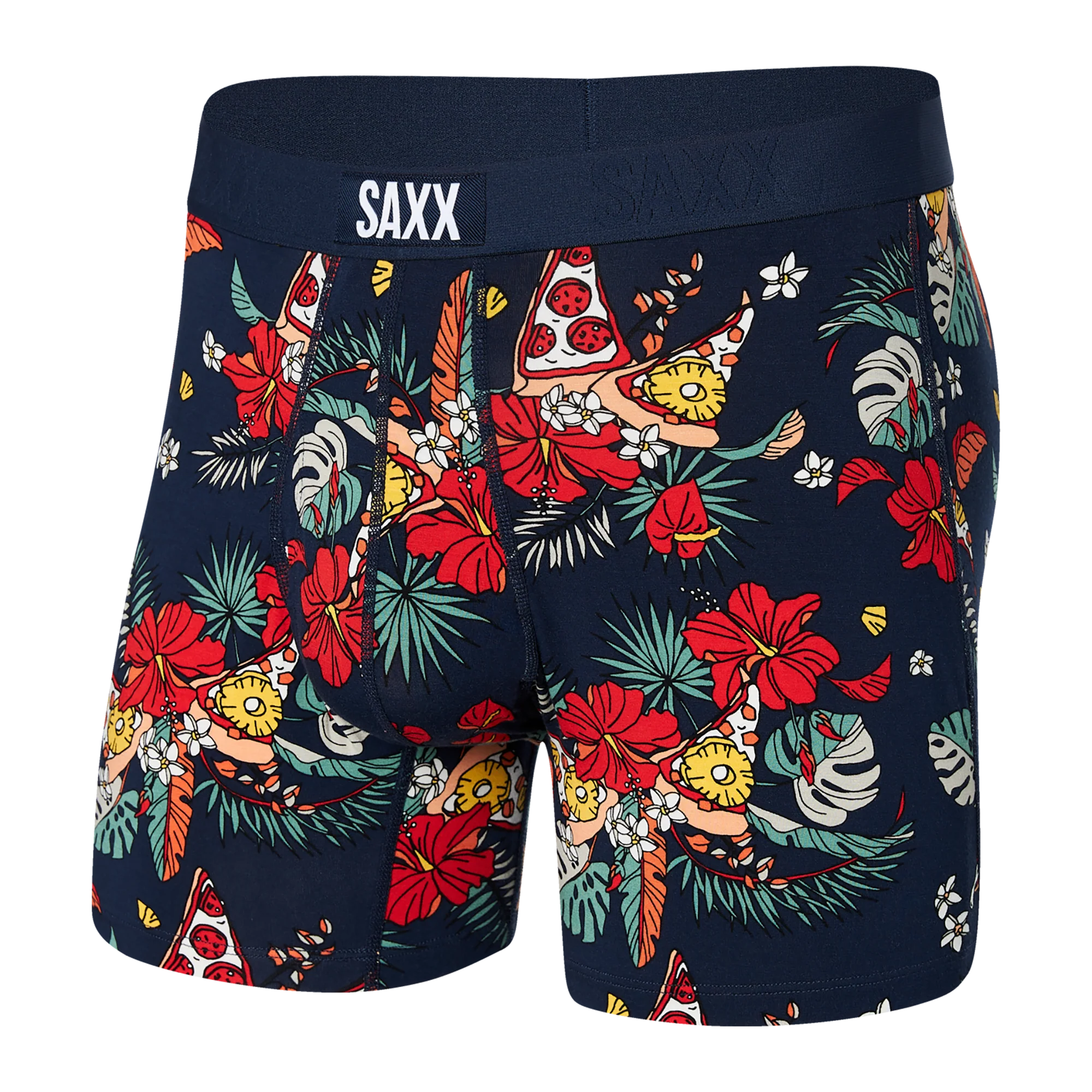'SAXX Ultra Super Soft Boxer Brief - Hawaiian Pizza' in 'Navy' colour