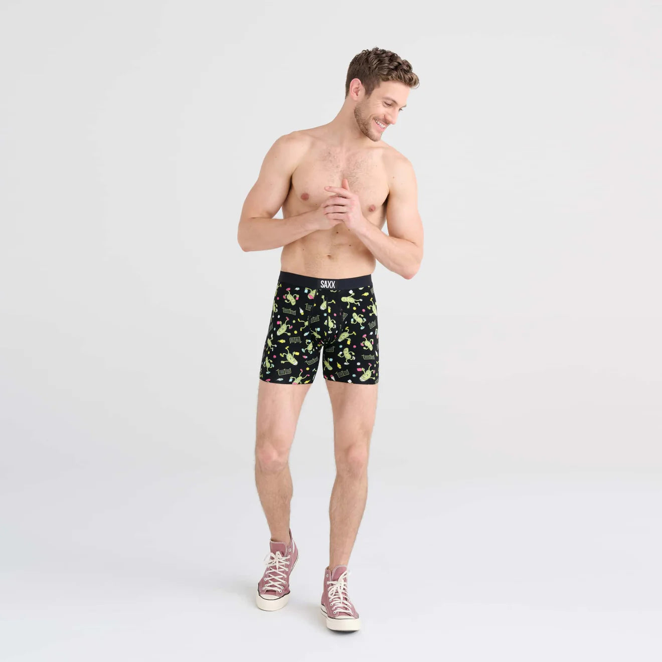 'Saxx Ultra Super Soft Boxer Brief - Pickleball' in 'Black' colour