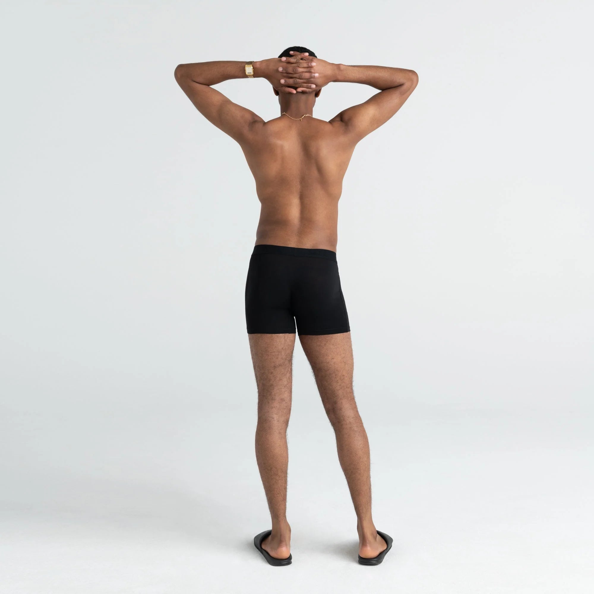 'SAXX Vibe Super Soft Boxer Brief - Black/Black' in 'Black' colour