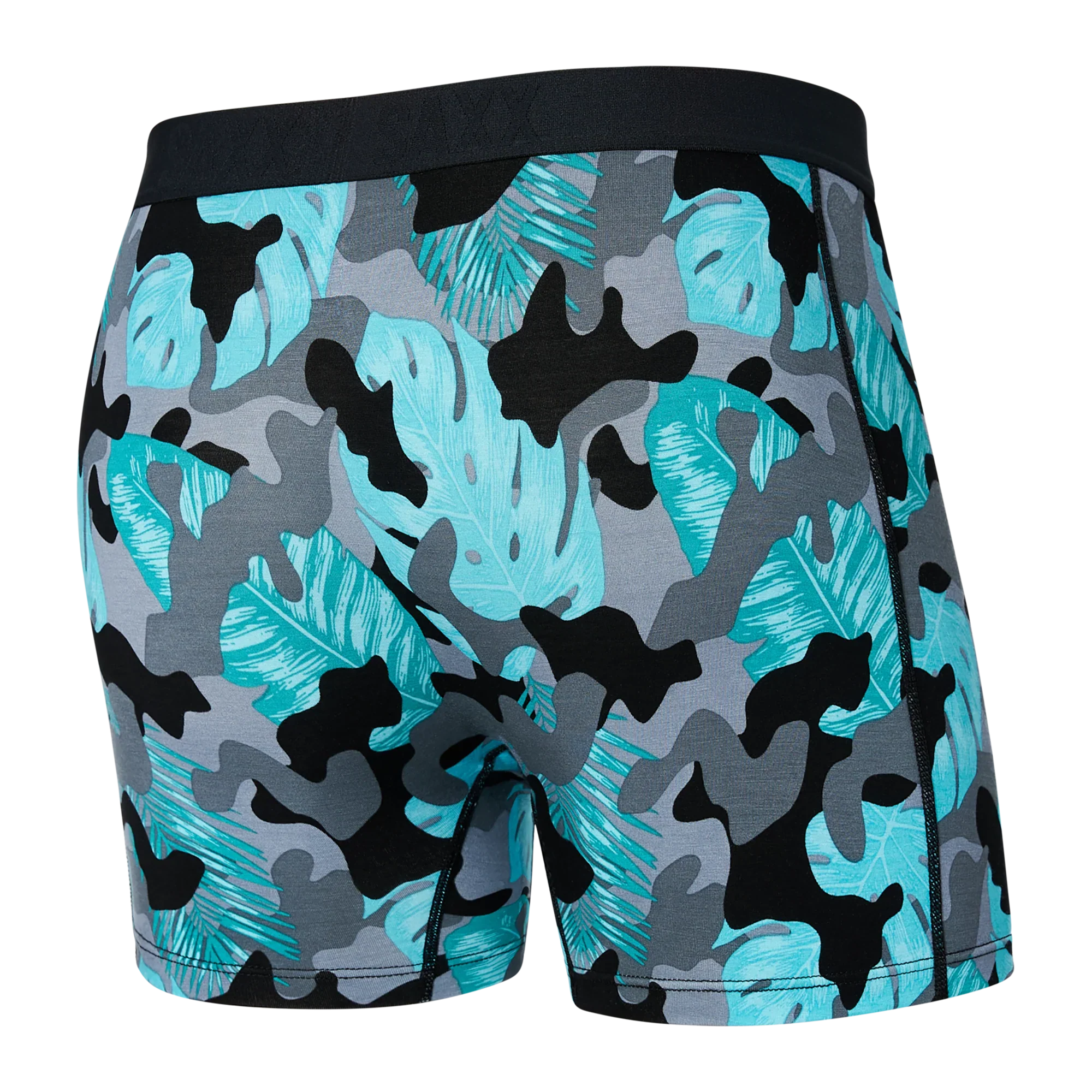 'SAXX Vibe Super Soft Boxer Brief - Island Camo' in 'Black' colour