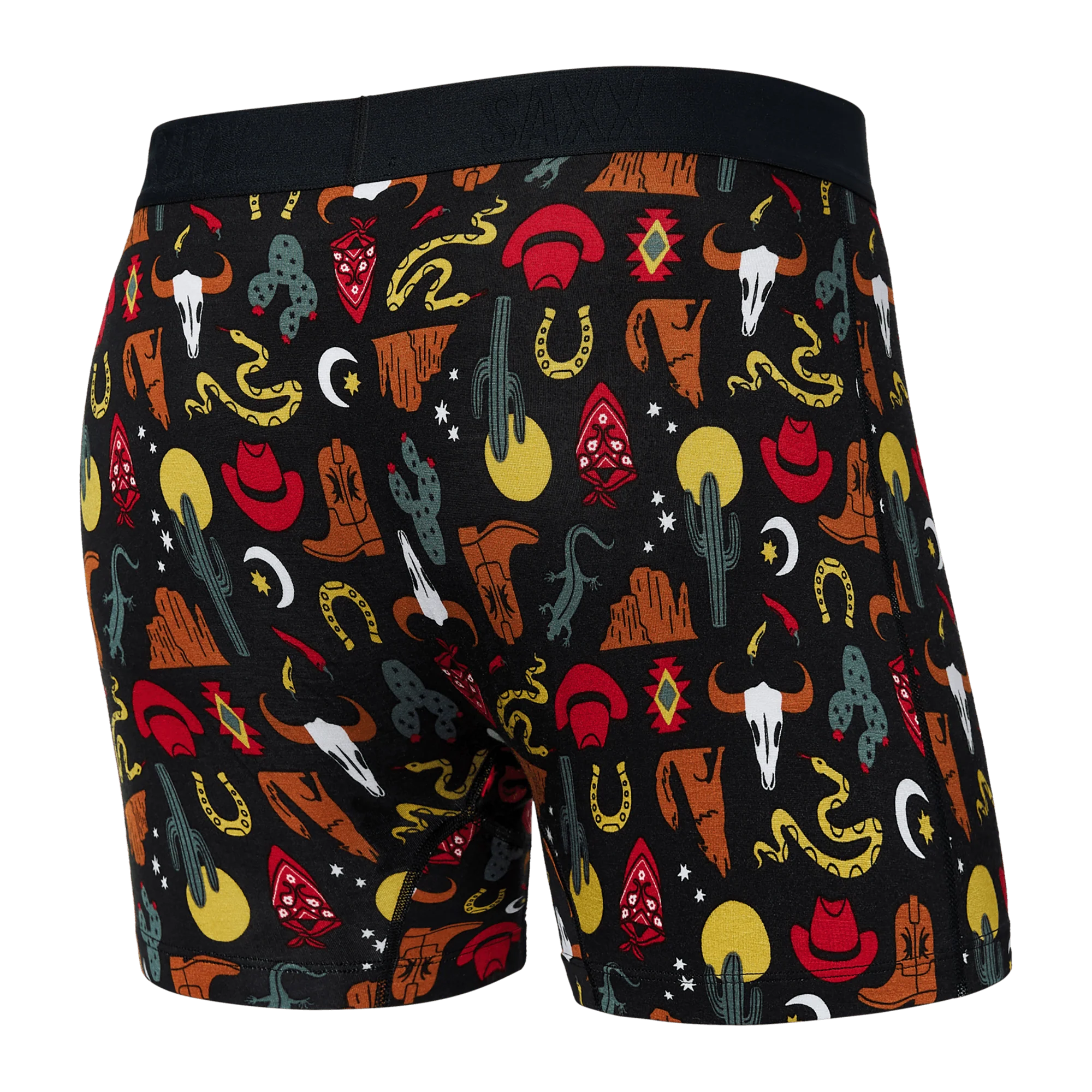 'SAXX Vibe Super Soft Boxer Brief - Desert Daze' in 'Faded Black' colour