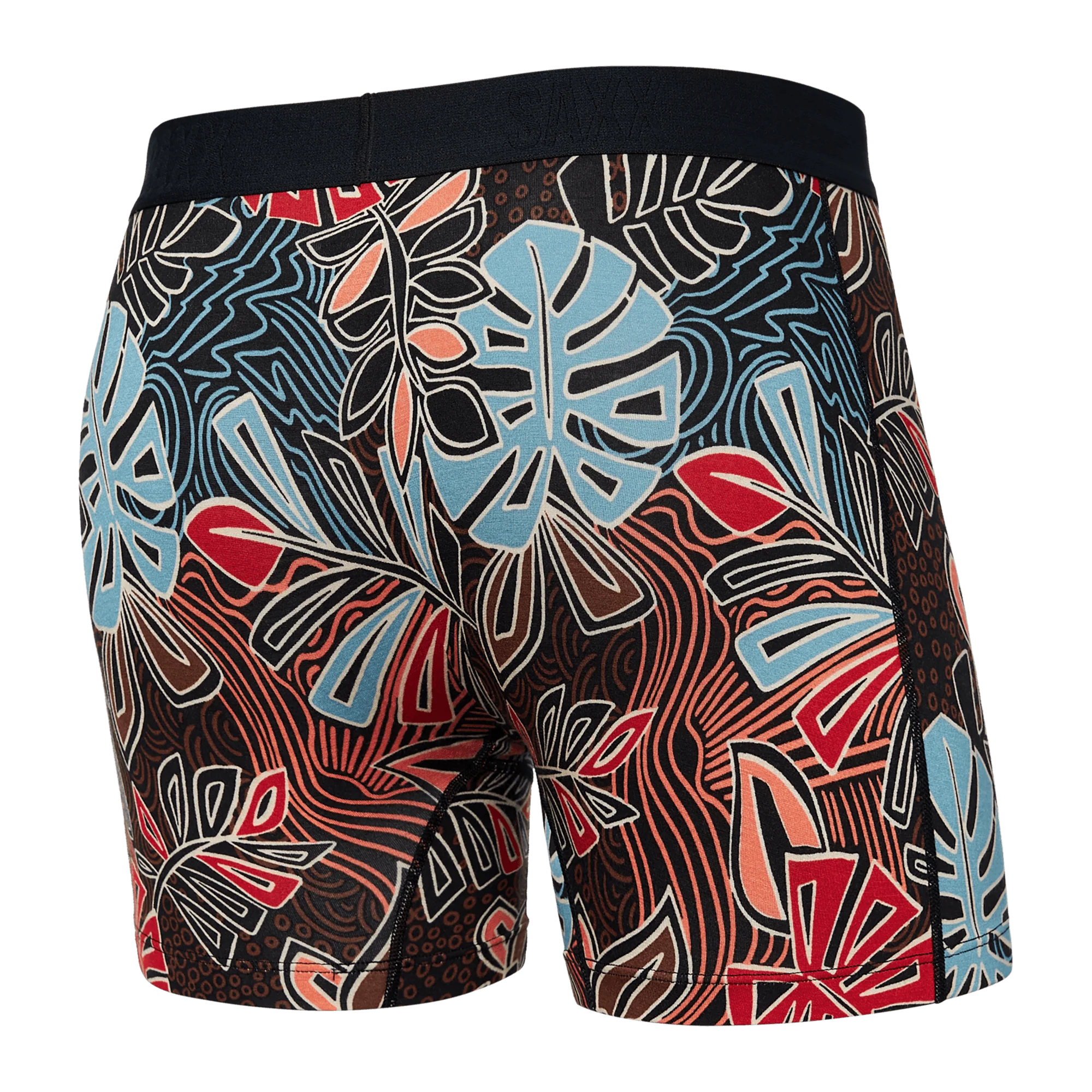 'SAXX Vibe Super Soft Boxer Brief - Desert Palms' in 'Red' colour