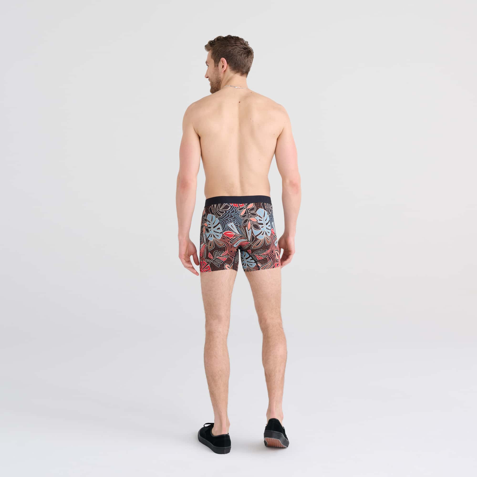 'SAXX Vibe Super Soft Boxer Brief - Desert Palms' in 'Red' colour
