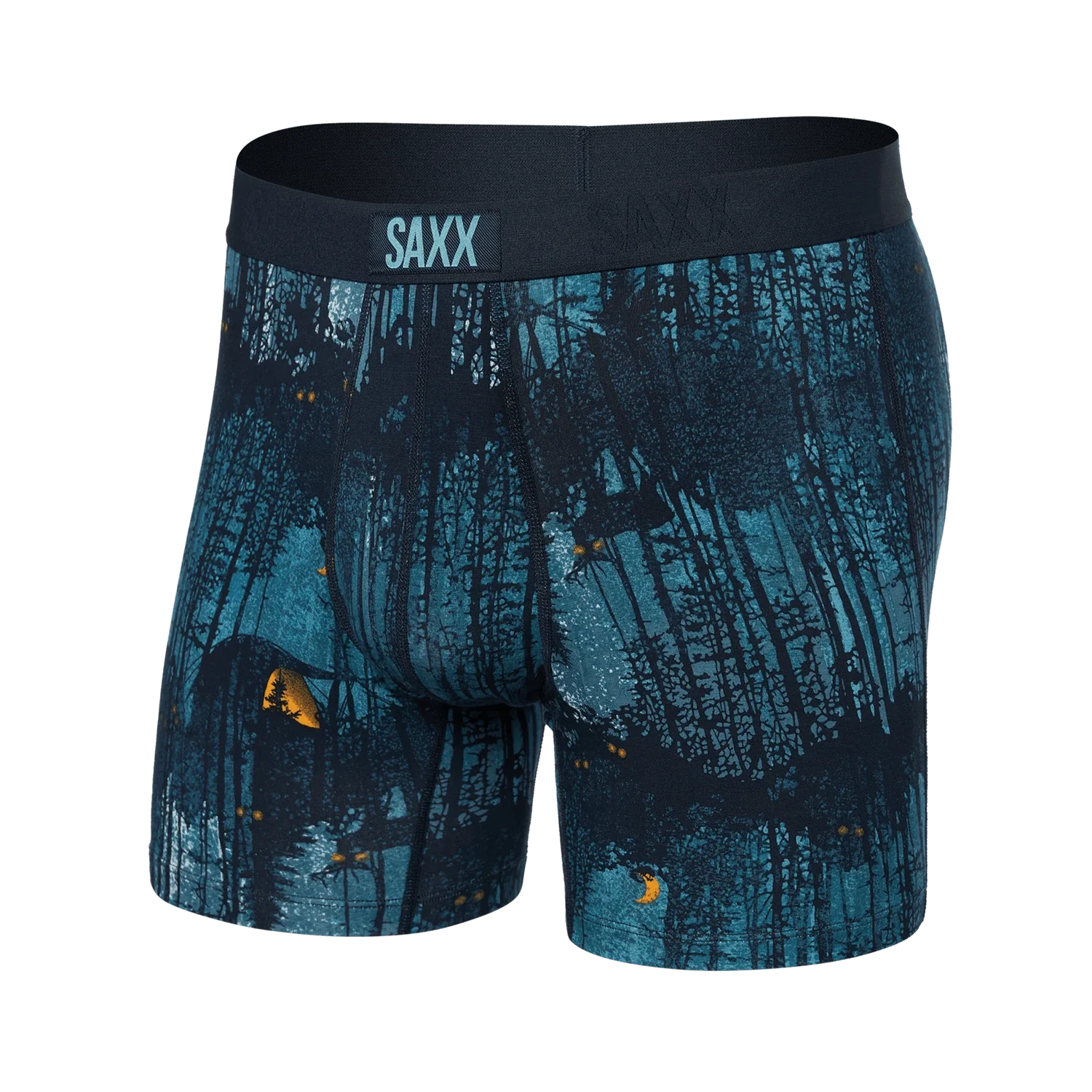 'Saxx Vibe Super Soft Boxer Brief - Forest Walk' in 'Dark Ink' colour