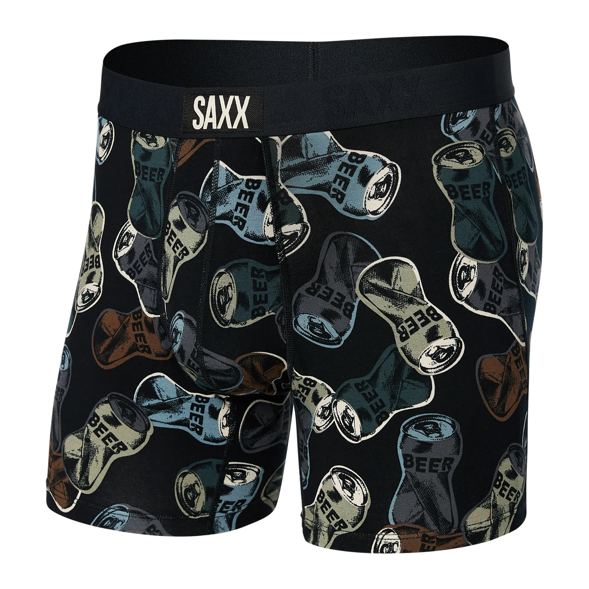 'SAXX Vibe Super Soft Boxer Brief - Friday Night Camo' in 'Black' colour