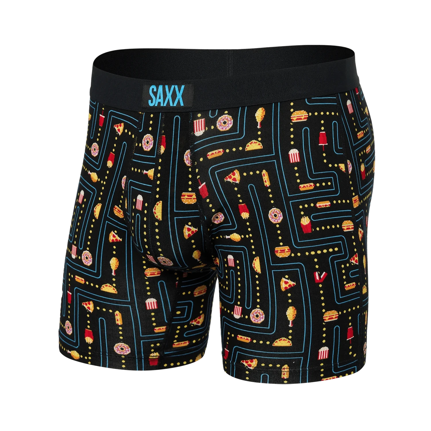 'Saxx Vibe Super Soft Boxer Brief - Junk Man' in 'Black' colour