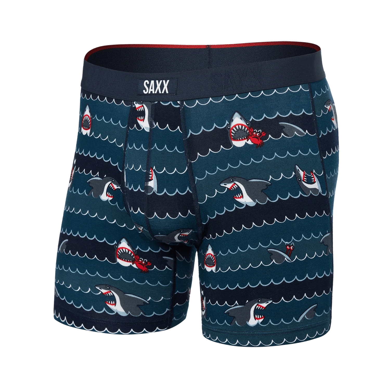 'Saxx Vibe Xtra Super Soft Boxer Brief - Get Sharky' in 'Hurricane' colour