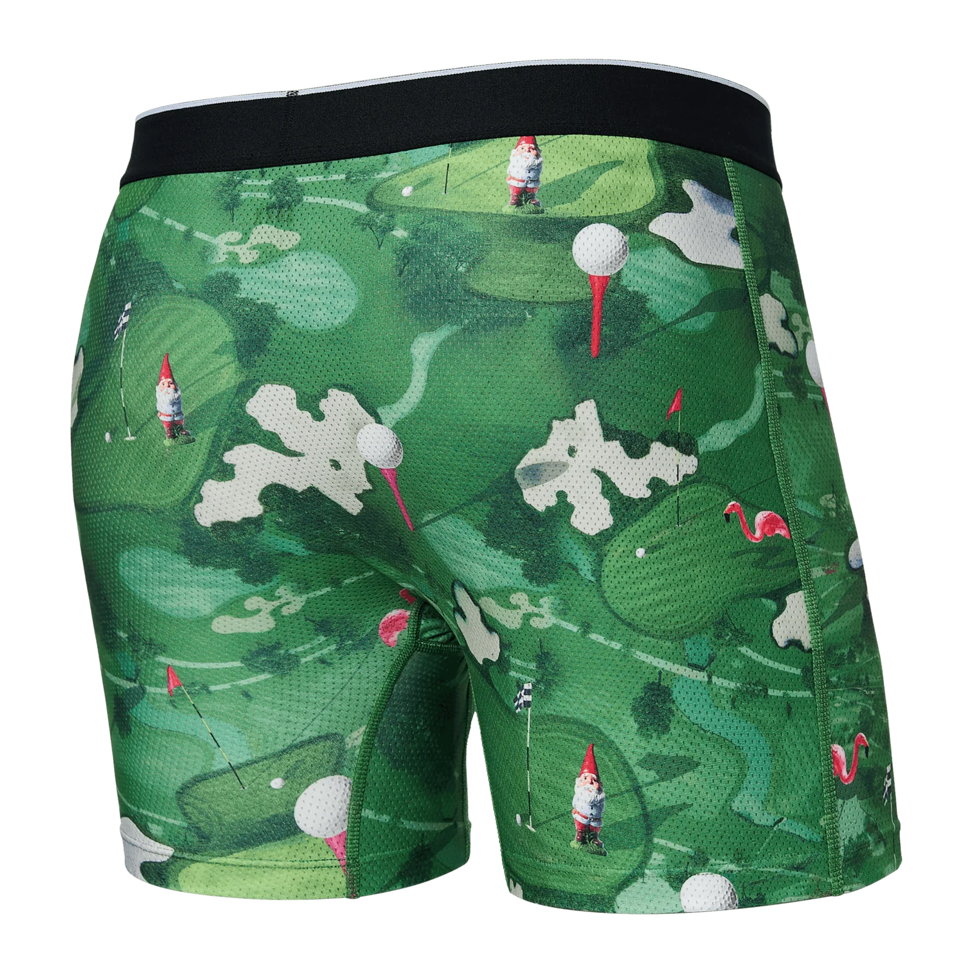'SAXX Volt Breathable Mesh Boxer Brief - Off Course' in 'Green' colour