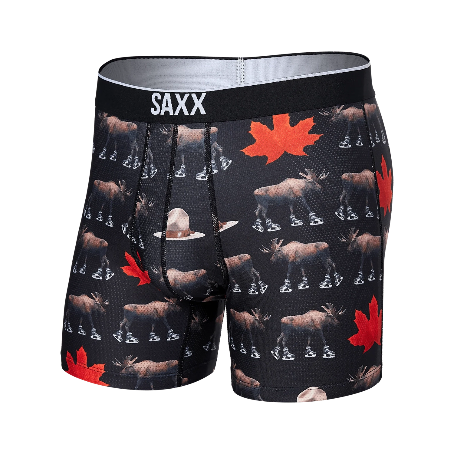 'Saxx Volt Breathable Mesh Boxer Brief - National Pastime' in 'Black' colour
