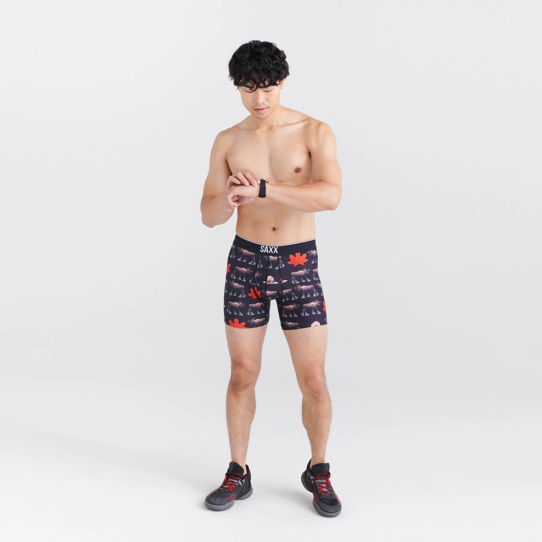 'Saxx Volt Breathable Mesh Boxer Brief - National Pastime' in 'Black' colour
