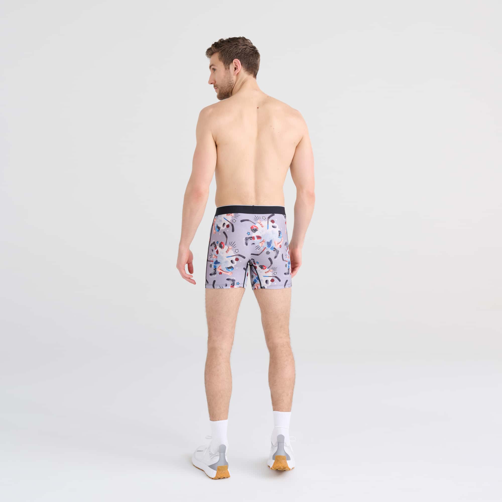 'SAXX Volt Breathable Mesh Boxer Brief - Timeout' in 'Grey' colour