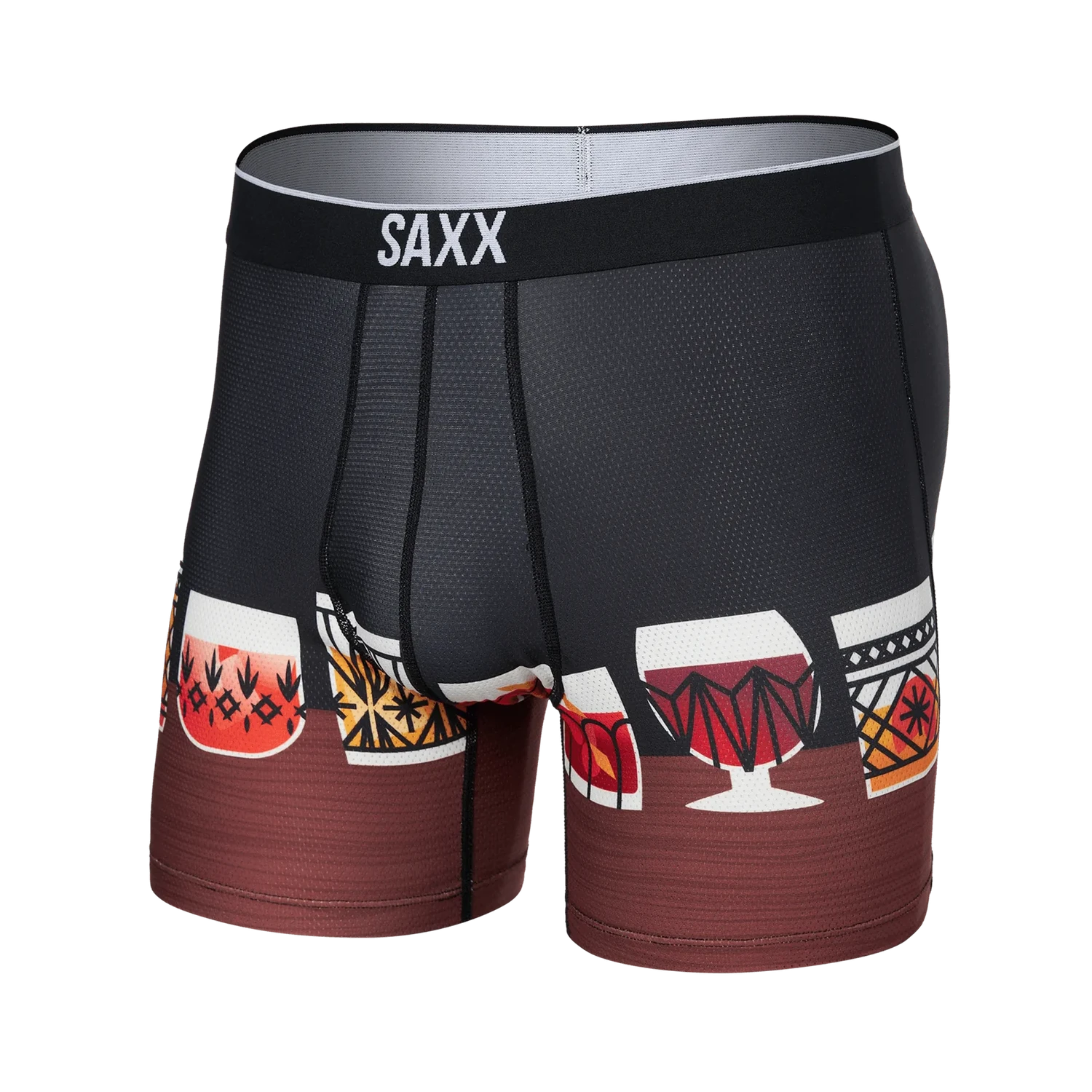 'Saxx Volt Breathable Mesh Boxer Brief - Top Shelf' in 'Black' colour