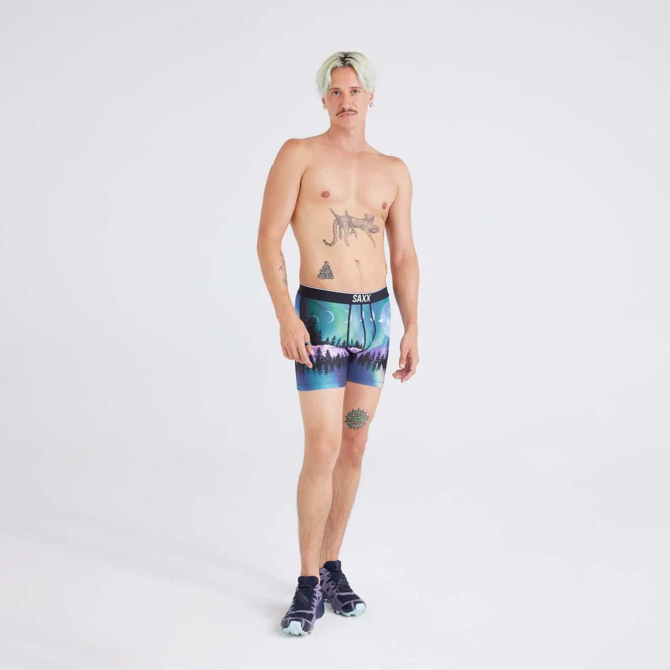 'Saxx Volt Breathable Mesh Boxer Brief - Yukon and Beyond' in 'Multi' colour