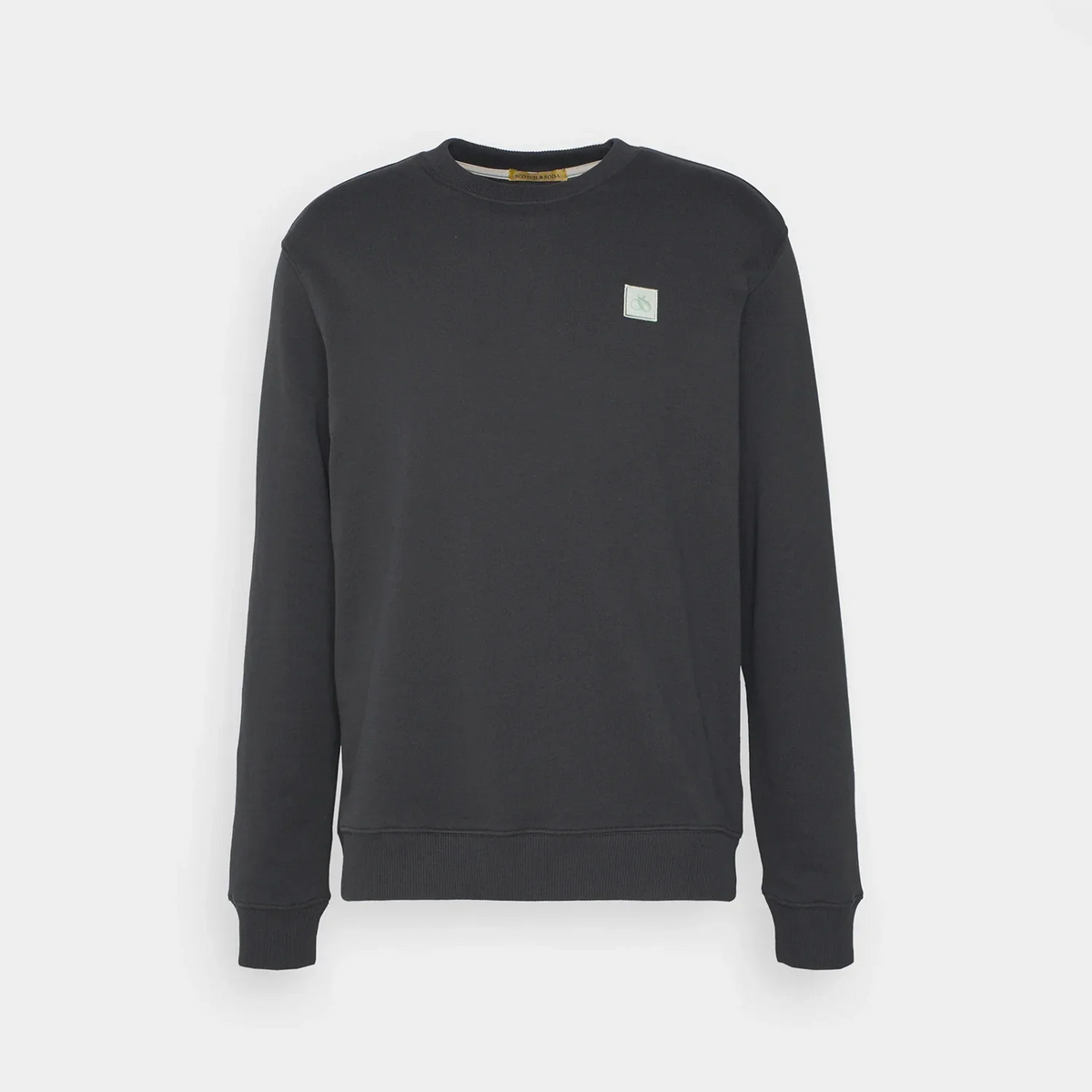 'Scotch & Soda Logo Badge Organic Cotton Felpa Sweatshirt' in 'Vinyl' colour