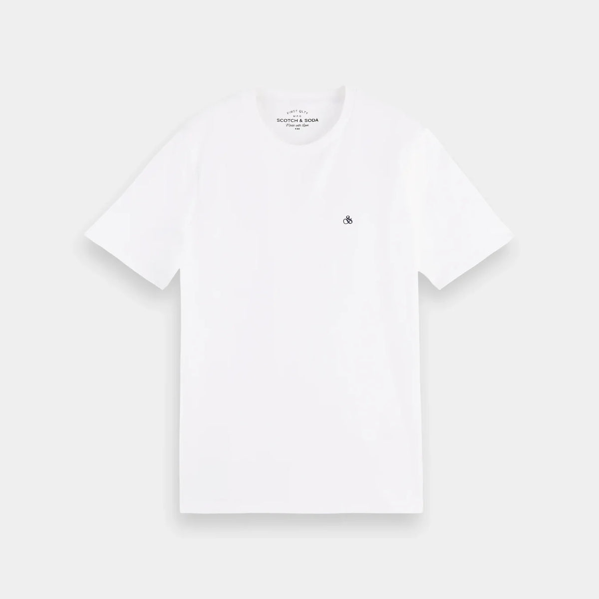 'Scotch & Soda Crewneck Jersey T-Shirt In Organic Cotton' in 'White' colour