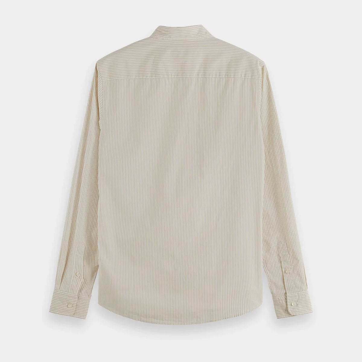 'Scotch & Soda Slim-Fit Organic Cotton Poplin Shirt' in 'Stone Stripe' colour