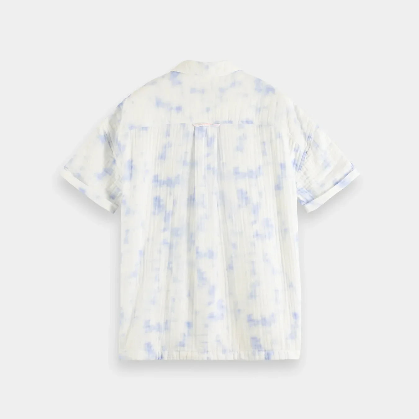 'Scotch & Soda Short Sleeve Bonded and Printed Shirt' in 'Blue Tie Dye' colour