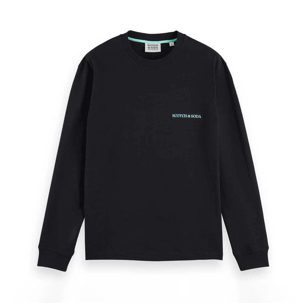 'Scotch & Soda Unisex Long-Sleeved Organic Cotton T-Shirt' in 'Dark Navy' colour