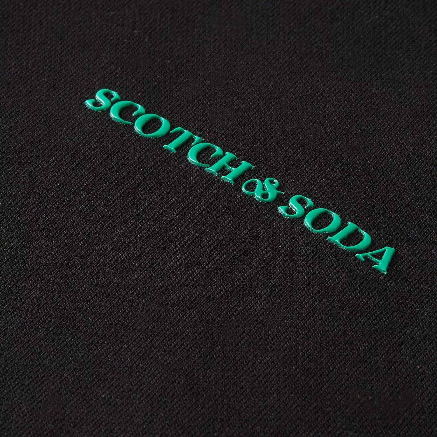 'Scotch & Soda Unisex Organic Cotton Pullover Hoodie' in 'Black' colour
