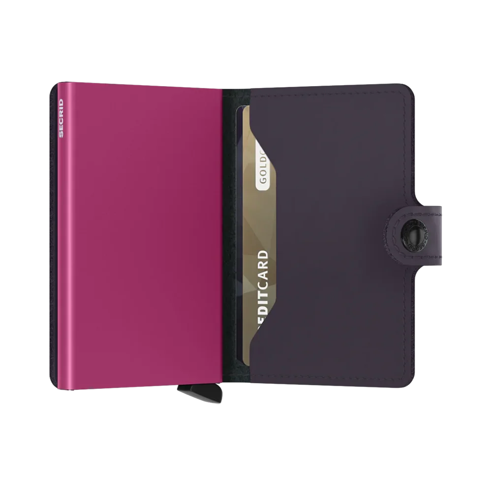 'Secrid Miniwallet - Matte' in 'Dark Purple-Fuchsia' colour